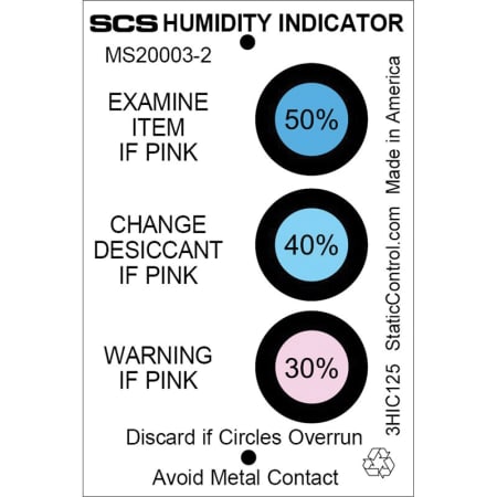 Humidity Indicator Cards, Moisture Sensitive