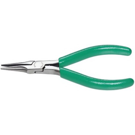 The image shown is representative of the product family and may not specifically be the individual item.  Slim line needle nose pliers. Features serrated jaws, green cushion grips. - Xcelite Plier, Length: 125 mm, Green Handle, Handle Type: Cushioned G…