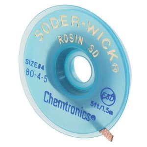 Chemtronics Soder-Wick Desoldering Braid - .030 Inch 5ft 2-Pack ESD Safe