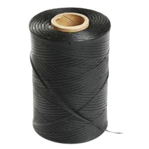 Black PVC Wax Coated Flat Lacing Thread, For Cable Bunching