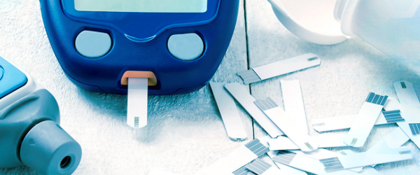 Glucose meter with testing strips
