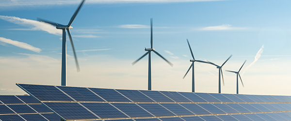 Solar panels and windmills