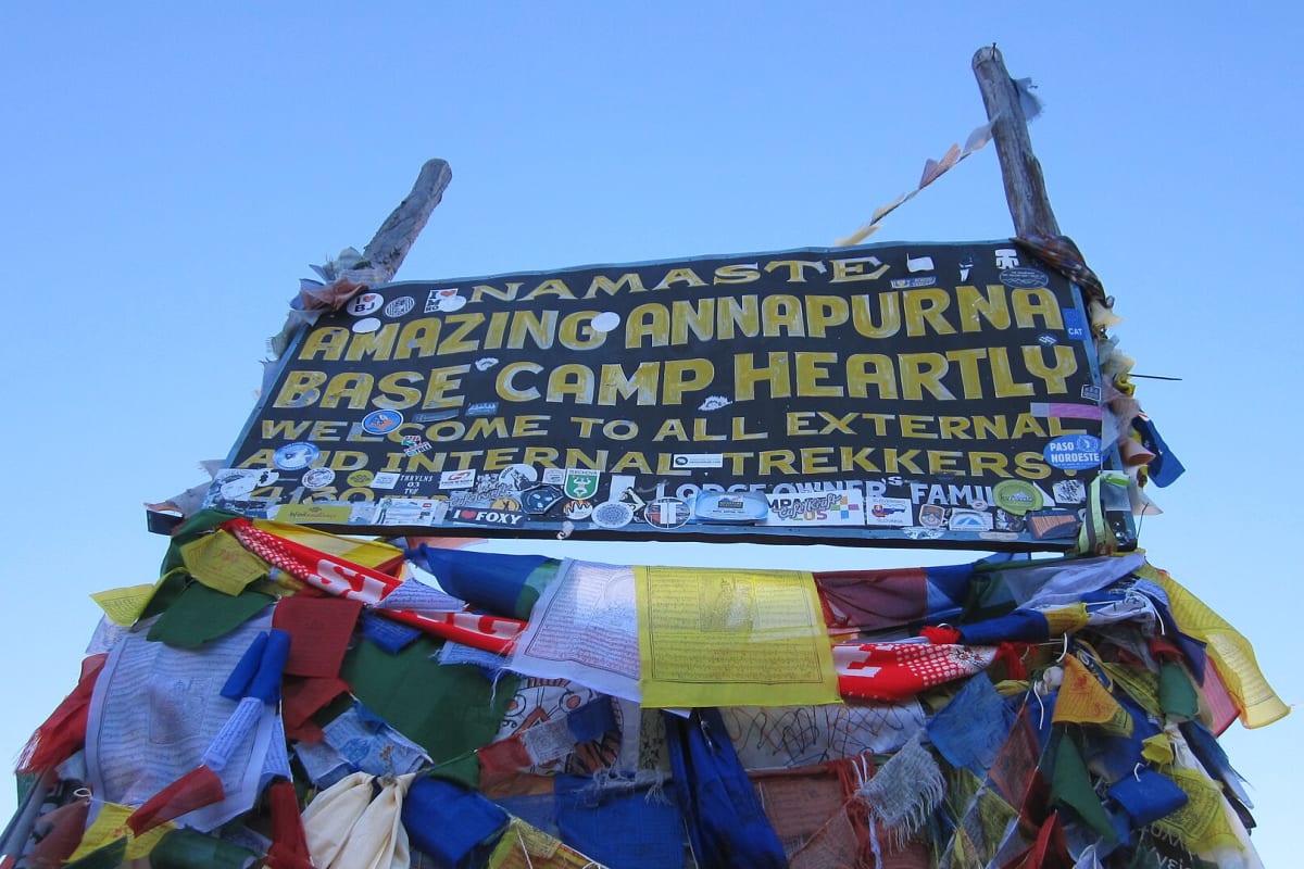The amphitheatre of peaks around Annapurna Base Camp at 4,130 m.