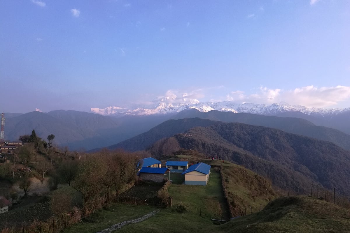 The mountain view from Ghalegaun, Lamjung, Nepal.