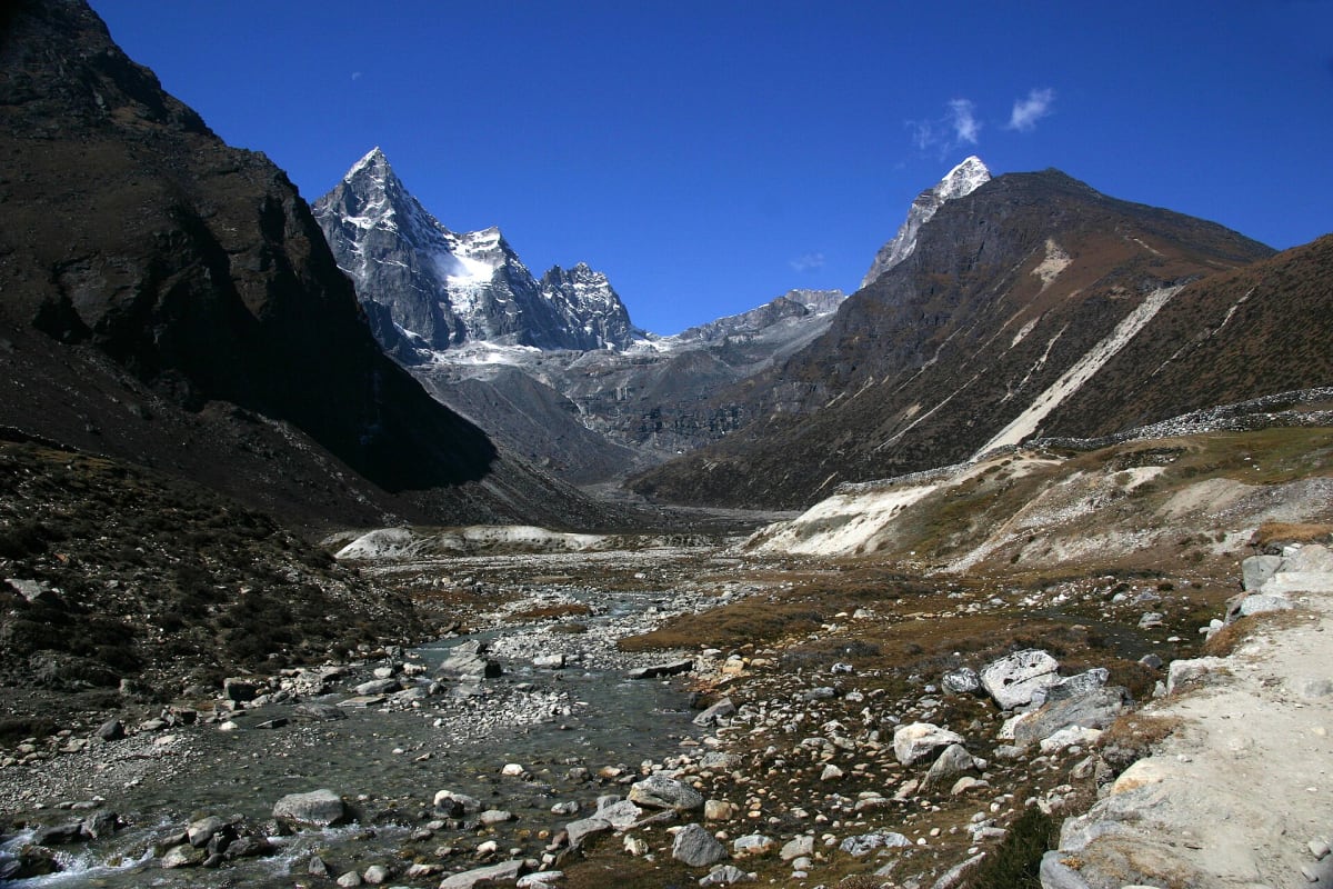 The stream at Machhermo in the Gokyo valley, Nepal.