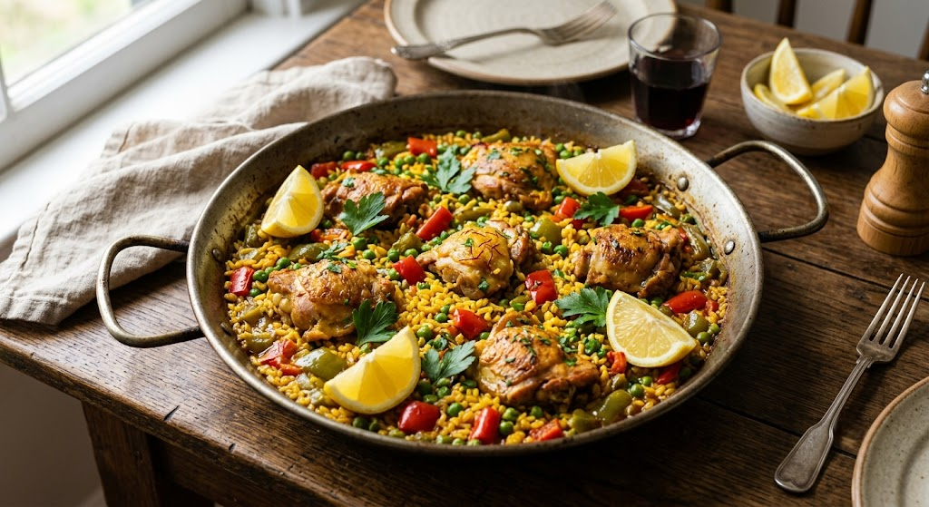 Paella de Pollo y Verduras