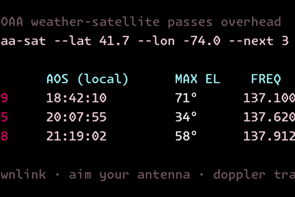 NOAA Satellite CLI screenshot 1
