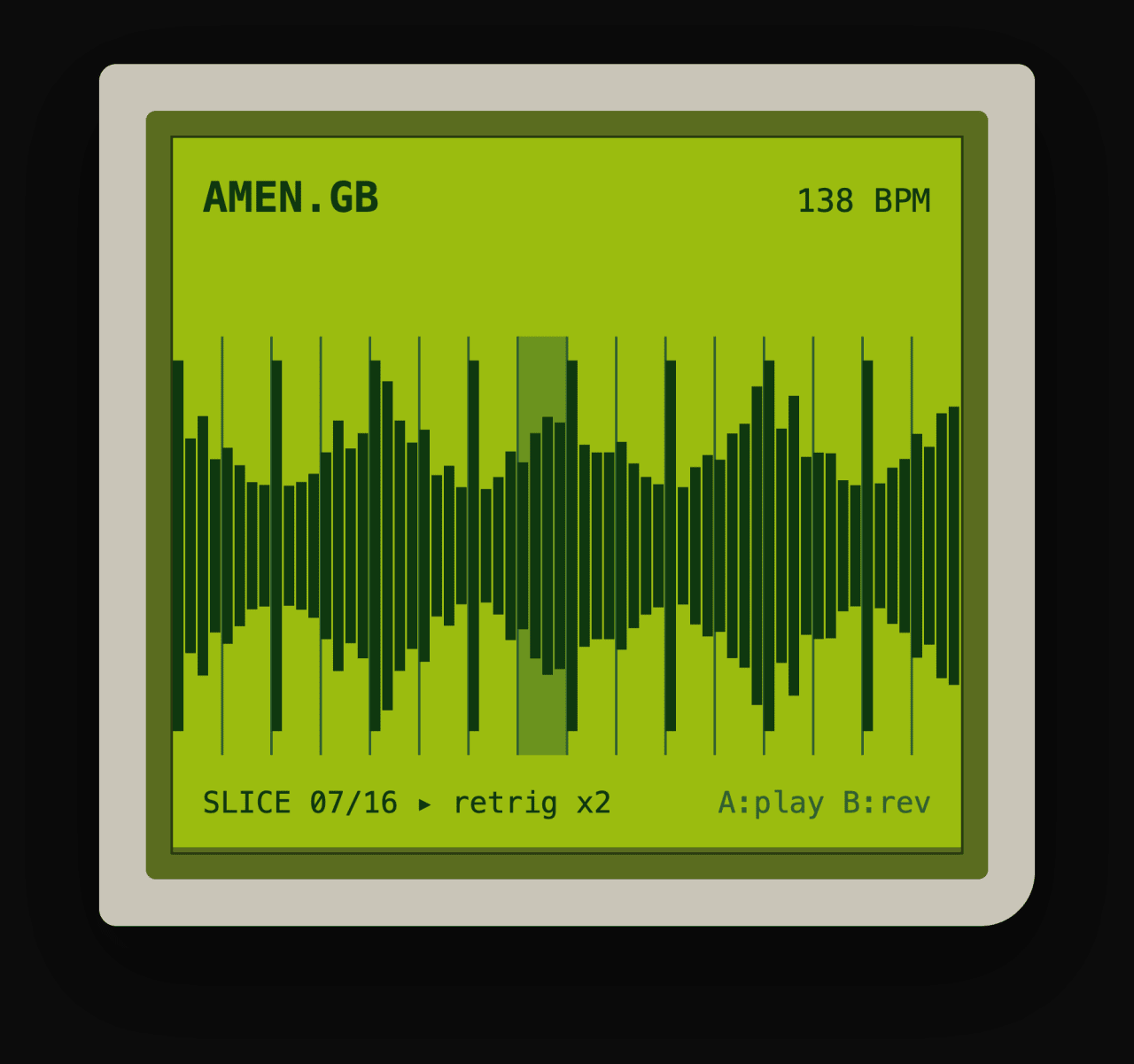 Amen Slicer — running on the Game Boy Advance