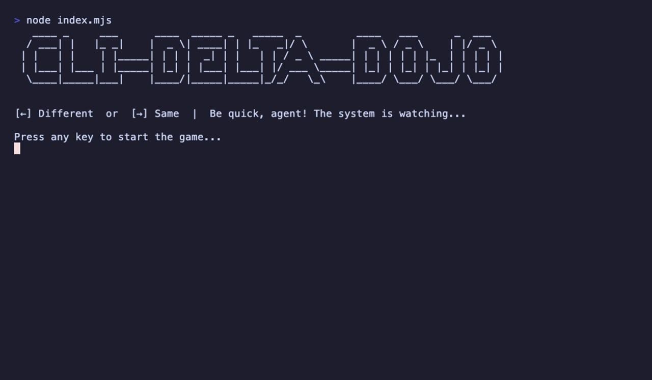 CLI Delta Dojo title screen