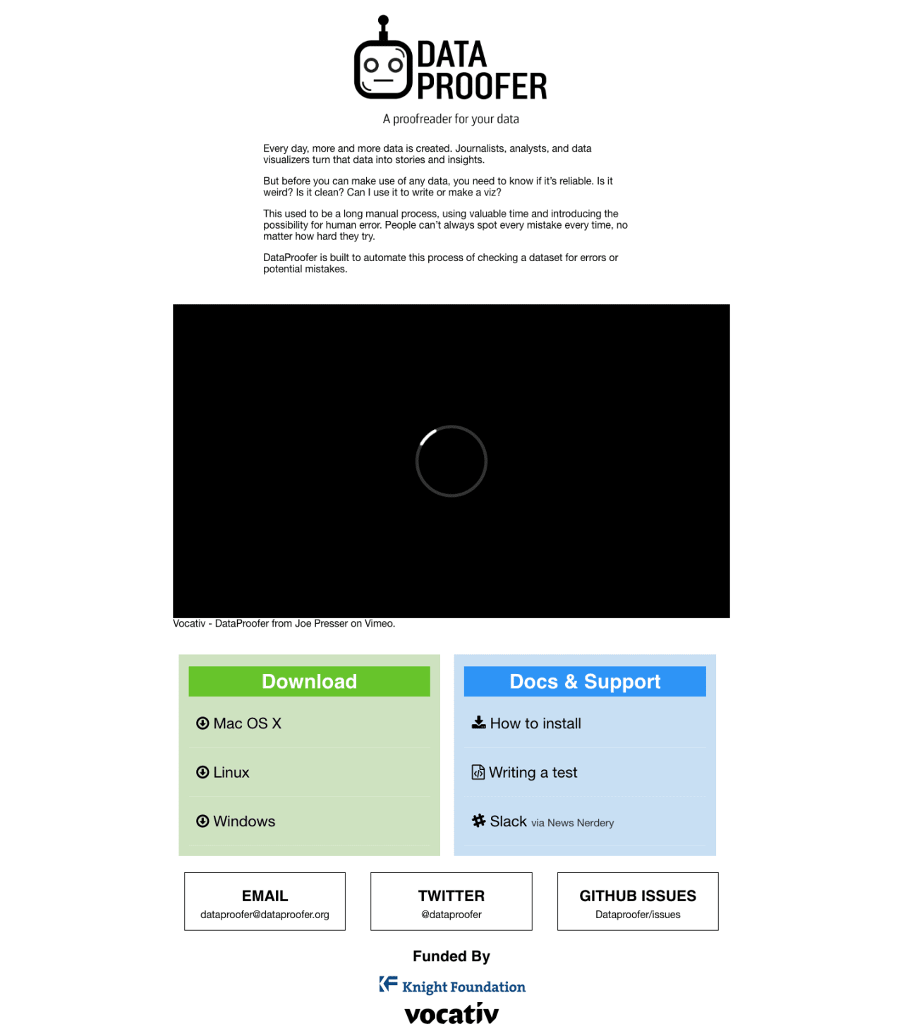 The Dataproofer site — a spellchecker, for your data