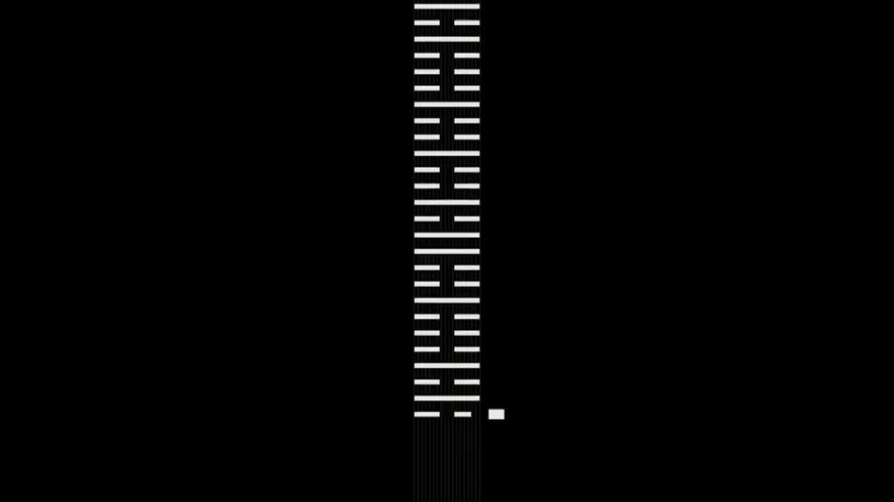 A hexagram built line by line — the loom