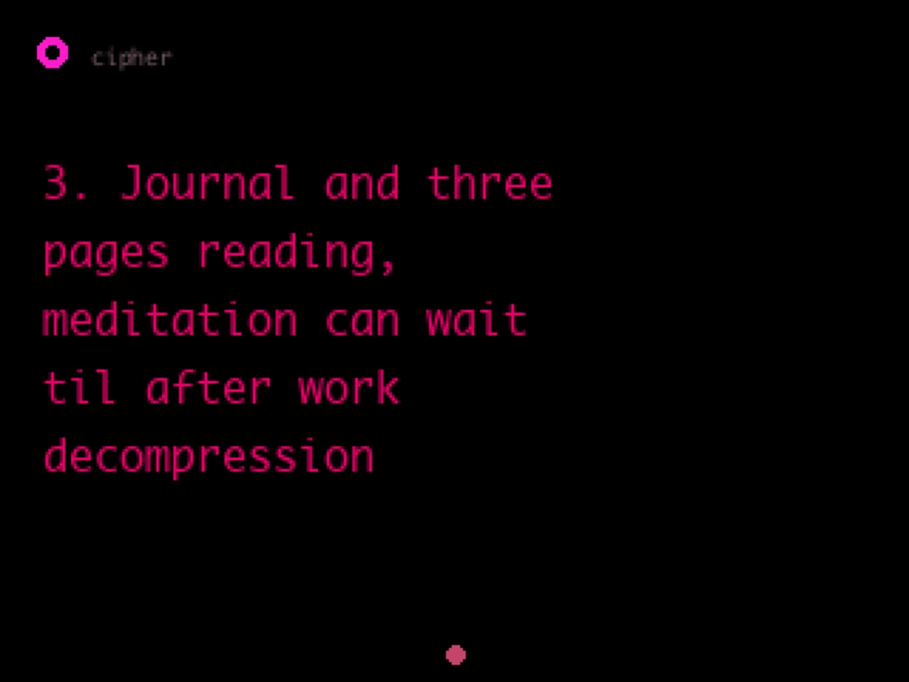 A line of cipher text