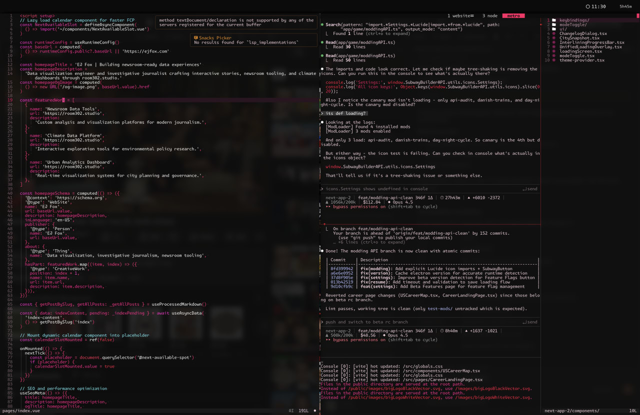 vulpes.nvim editing its own source in Neovim