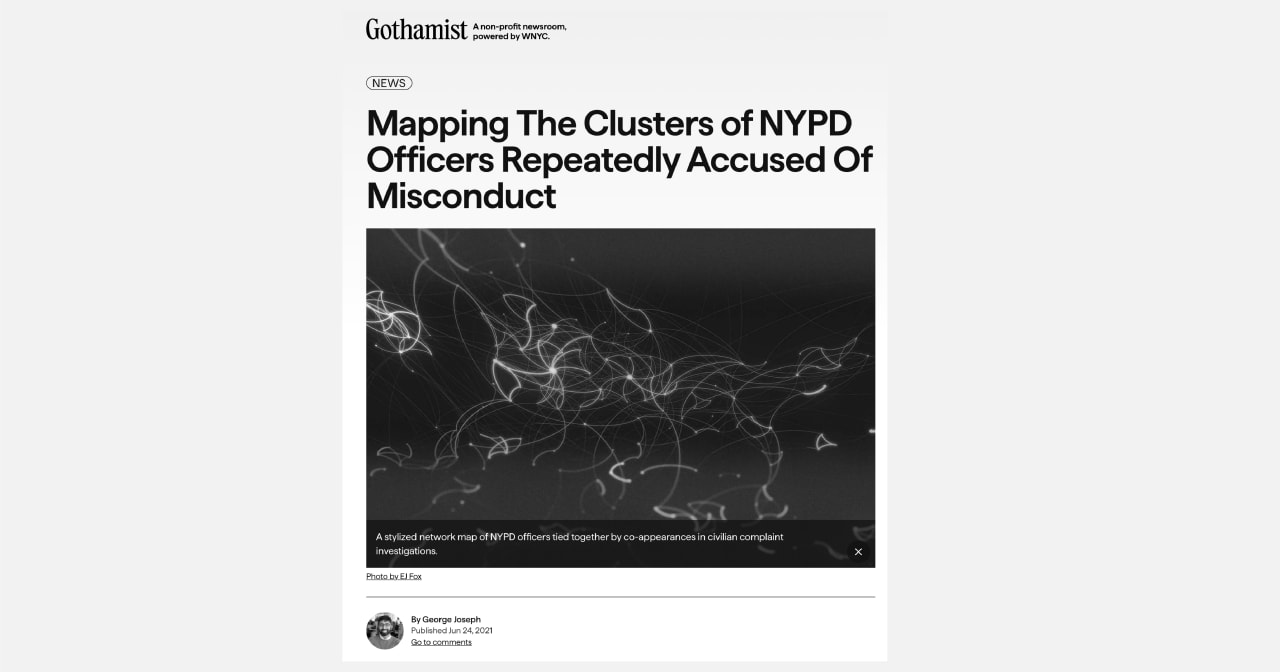 The published Gothamist/WNYC investigation built on this network analysis