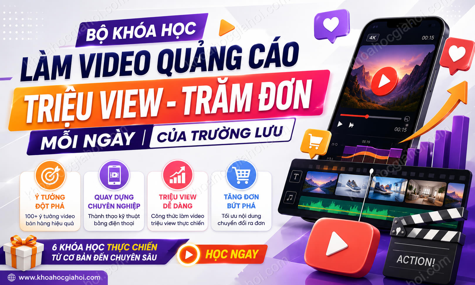 Bộ Khóa Học Làm Video Quảng Cáo Triệu View Ra Trăm Đơn Mỗi Ngày Của Trường Lưu