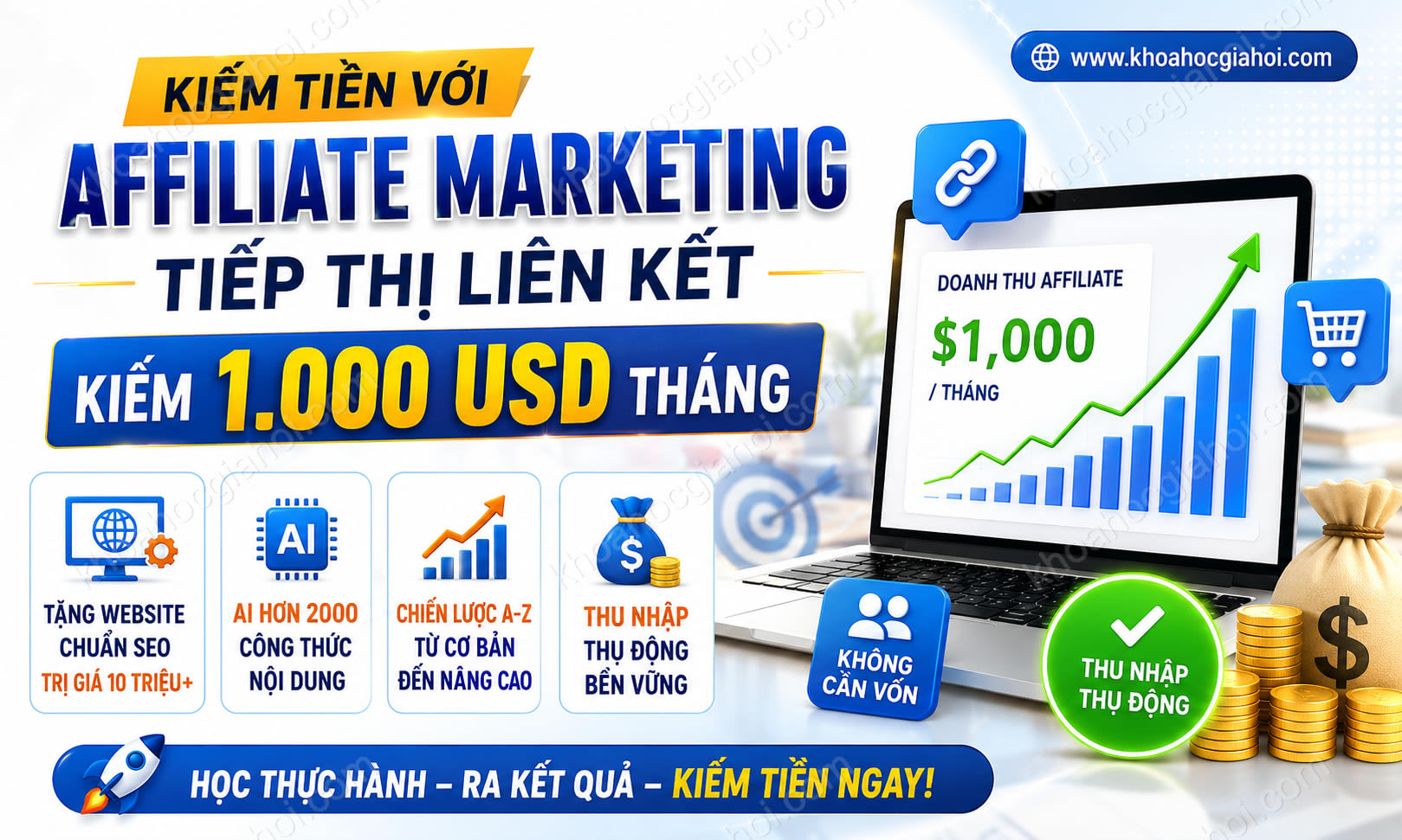 Khóa Học Kiếm Tiền Với Affiliate Marketing Tiếp Thị Liên Kết Kiếm 1.000 Usd Tháng