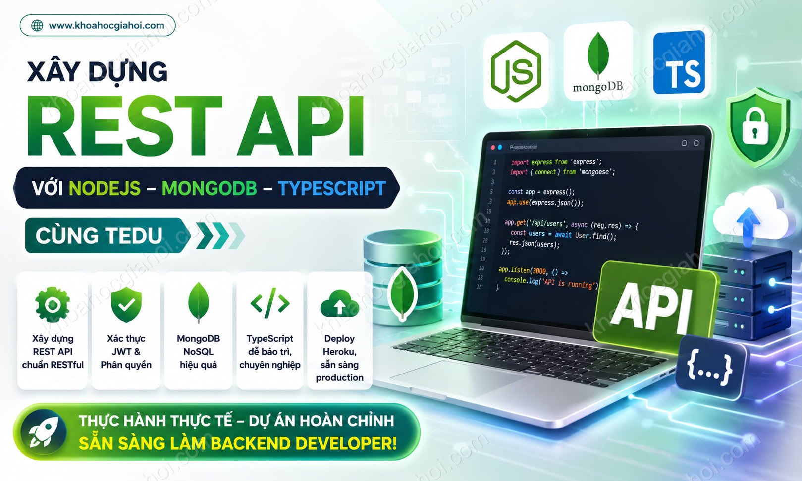 Khóa Học Xây Dựng Rest Api Với Nodejs Mongodb Và Typescript Cùng Tedu