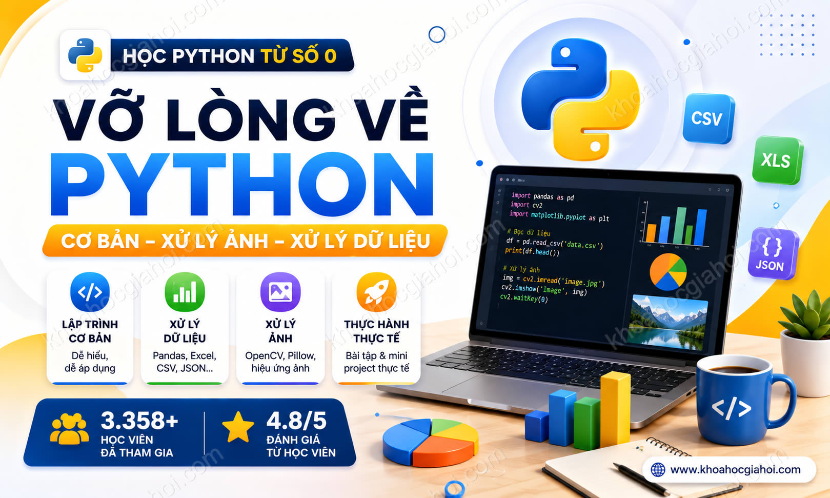 Khóa Học Vỡ Lòng Về Python - Từ Cơ Bản Đến Xử Lý Ảnh, Xử Lý Dữ Liệu