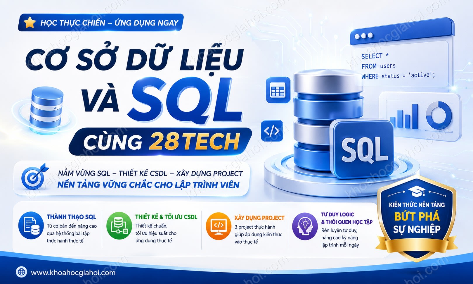Khóa Học Cơ Sở Dữ Liệu Và Sql Cùng 28Tech