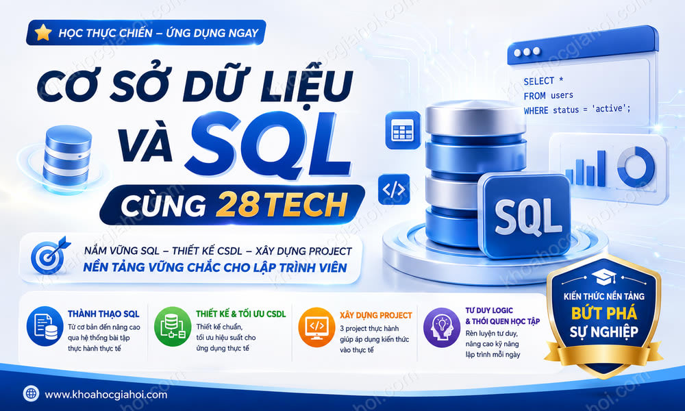 Khóa Học Cơ Sở Dữ Liệu Và Sql Cùng 28Tech