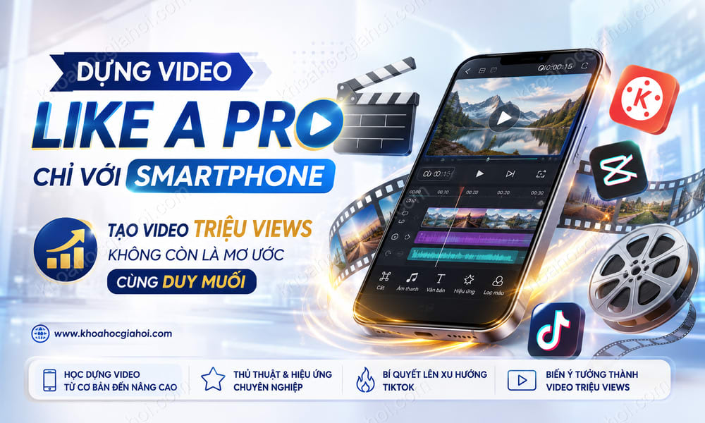Khóa Học Dựng Video Like A Pro Chỉ Với Smartphone – Tạo Video Triệu Views Không Còn Là Mơ Ước Cùng Duy Muối