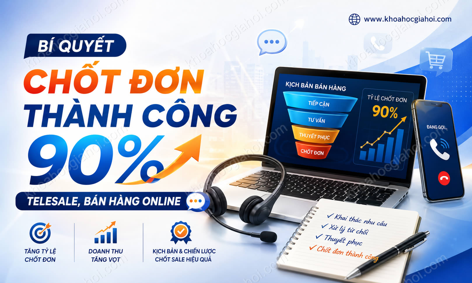 Khóa Học Bí Quyết Chốt Đơn Thành Công 90% - Telesale, Bán Hàng Online