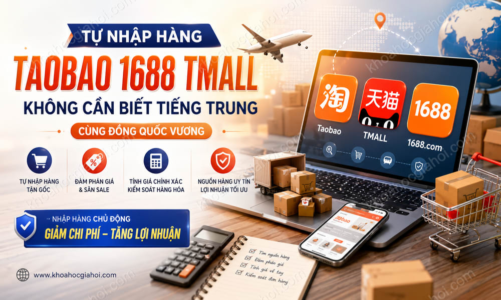 Khóa Học Nhập Hàng Trung Quốc Taobao Tmall 1688 Không Cần Biết Tiếng Trung Cùng Đồng Quôc Vương
