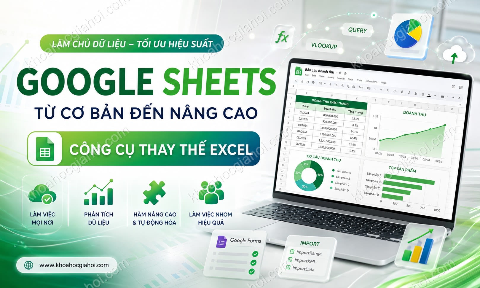 Khóa Học Google Sheets Từ Cơ Bản Đến Nâng Cao, Công Cụ Thay Thế Excel