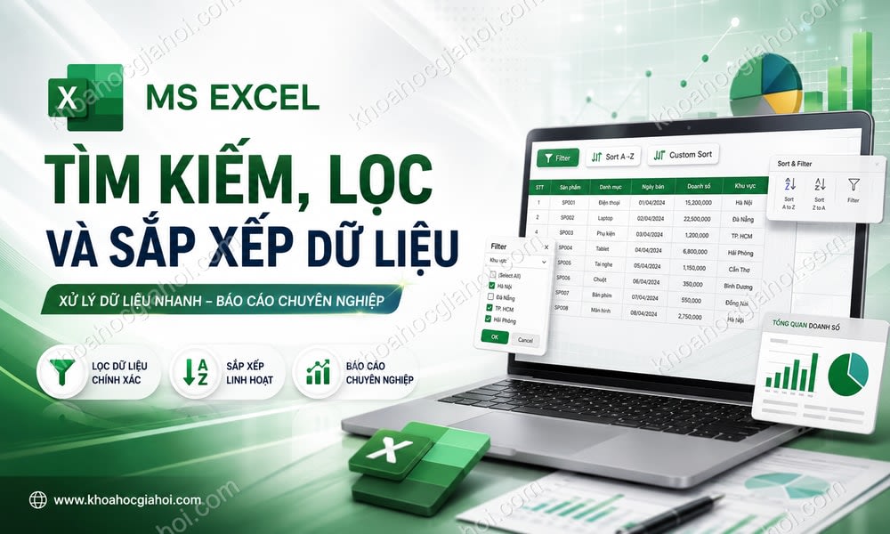 Khóa học MS Excel: Tìm kiếm, lọc và sắp xếp dữ liệu