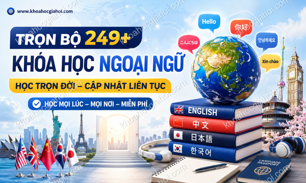 Trọn Bộ 249+ Khóa Học Ngoại Ngữ – Học Trọn Đời, Cập Nhật Liên Tục Miễn Phí