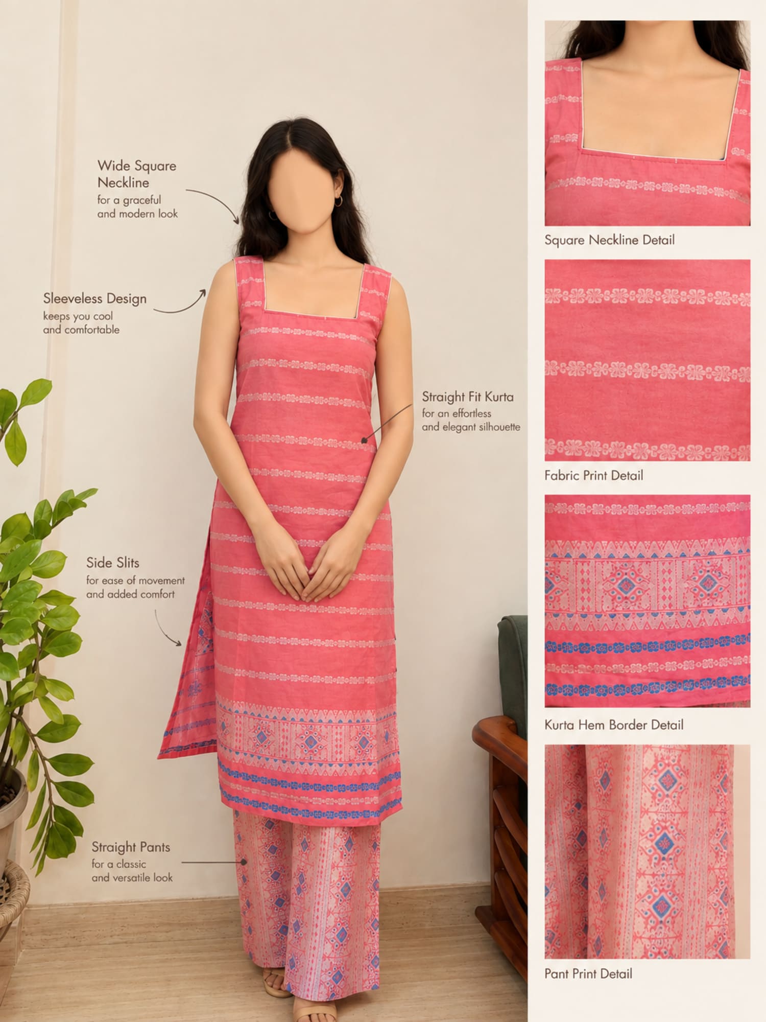 gulabi kurta set 1