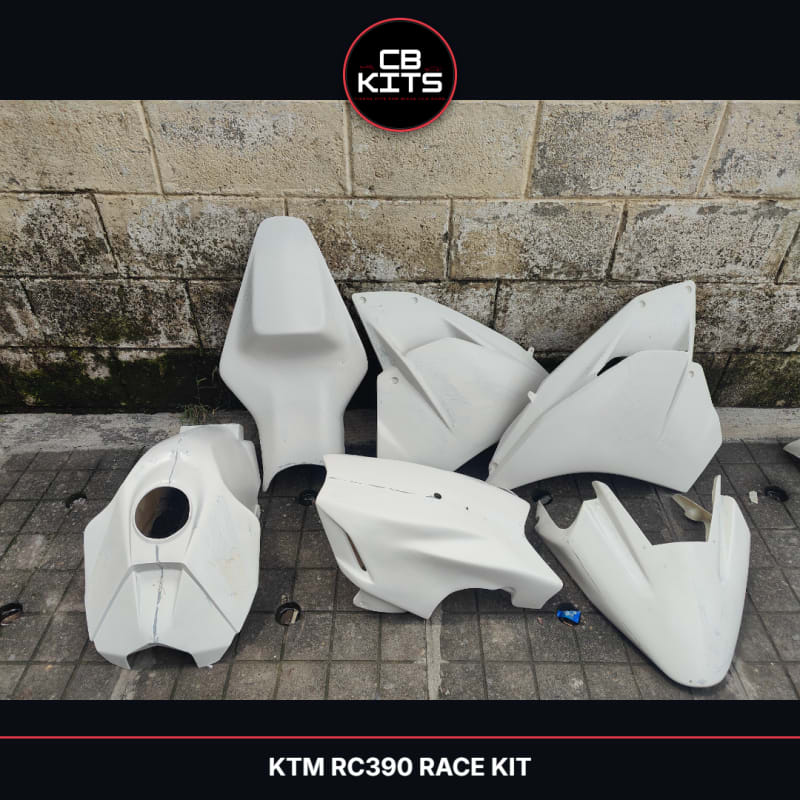 KTM RC 390 Full Race Fairing Kit including Headlight Fairing, Tank Cover, Side Fairing, Underbelly 