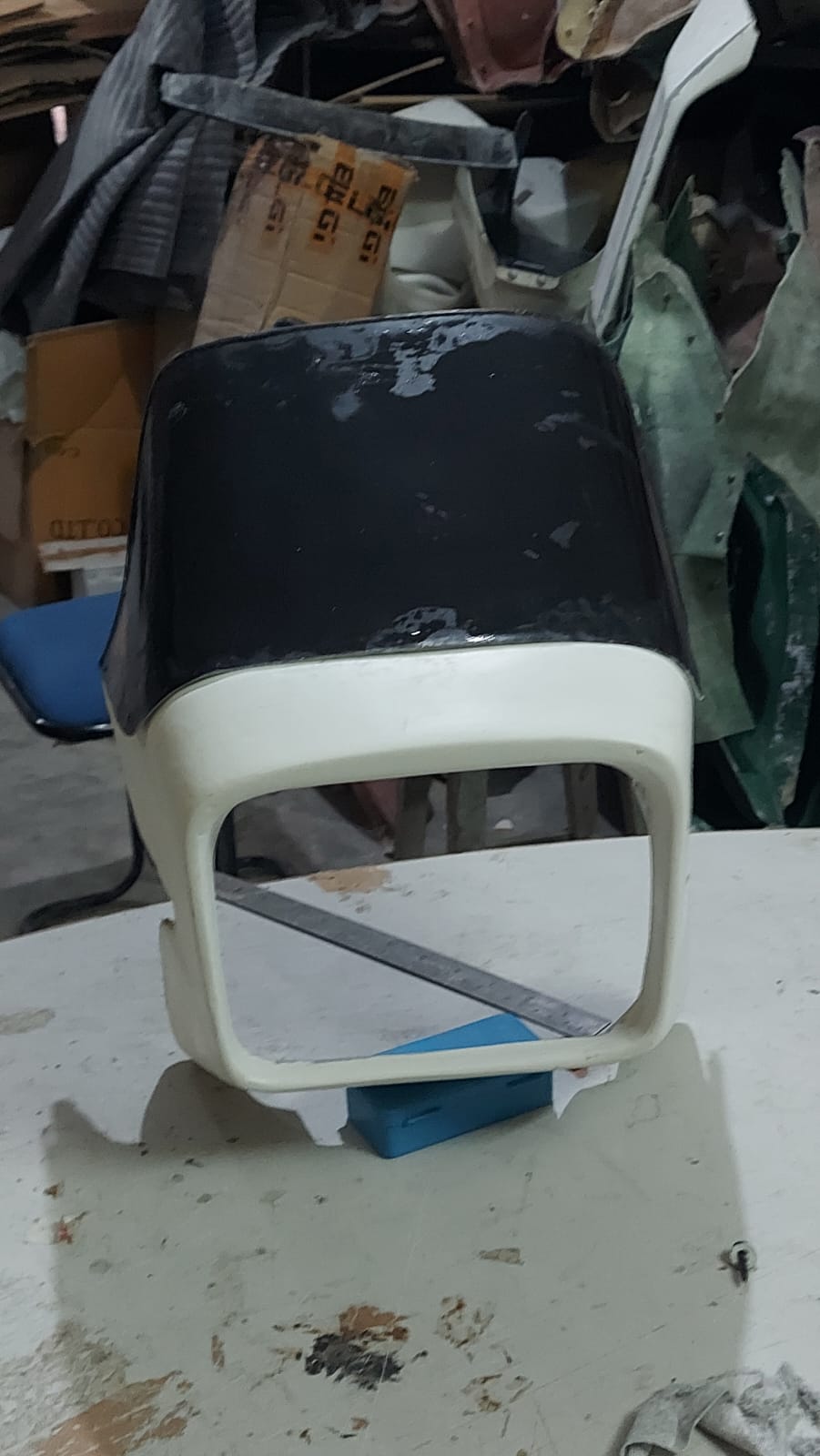 Single Piece of Yamaha RX115 Headlight Mask with Fiber Visor