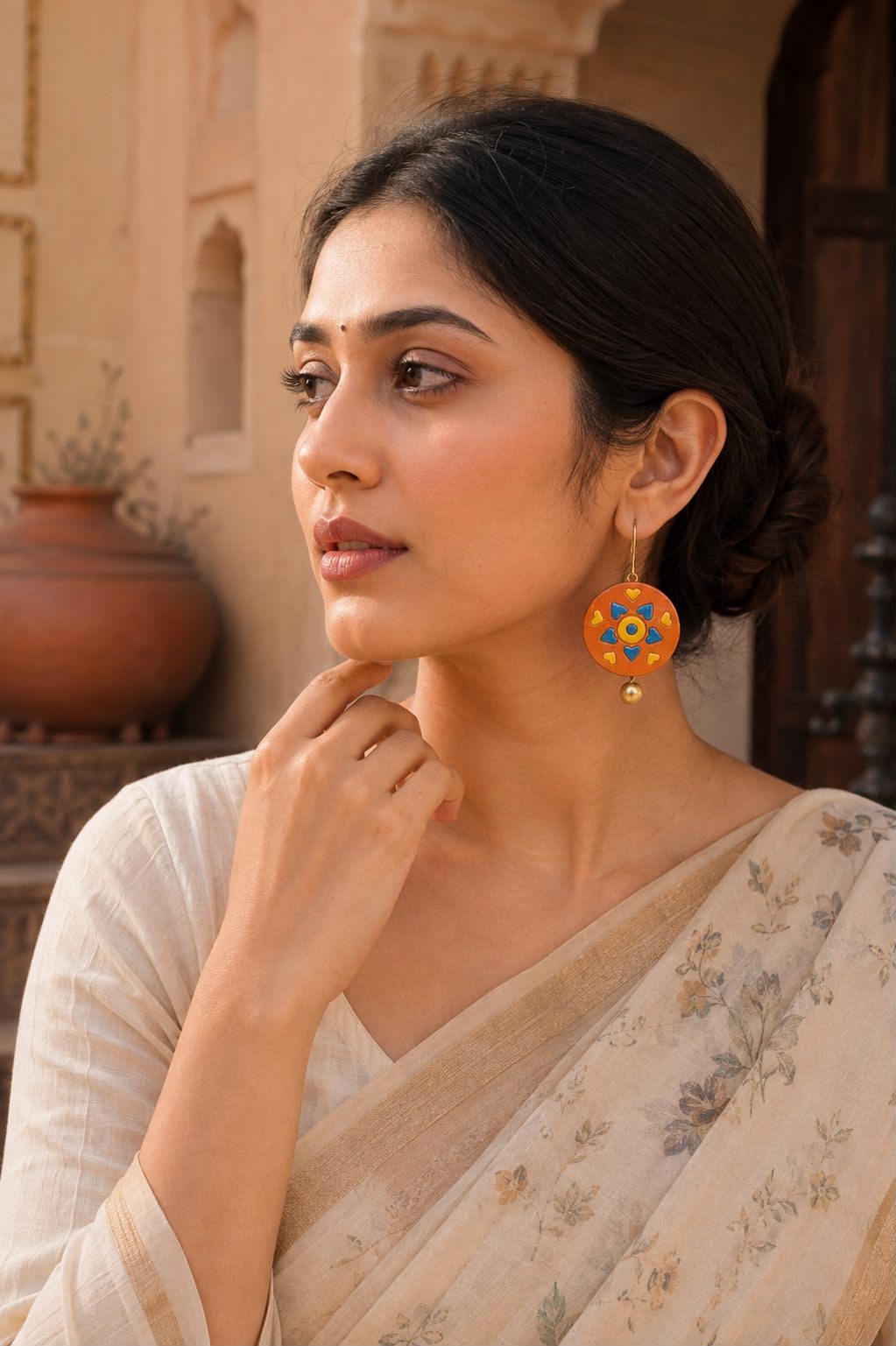 Elegant terracotta earring