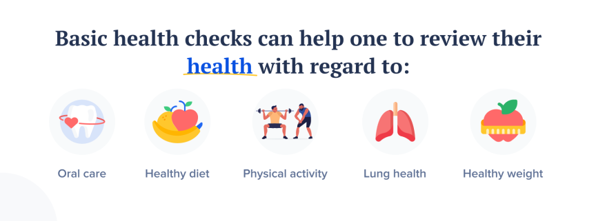 Basic health checks can help one to review their health in following ways