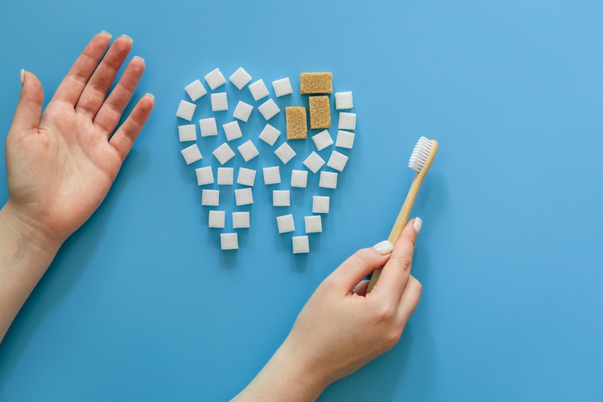 Man explaining sugar affects on oral well-being