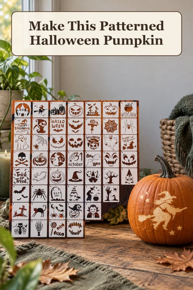 modern pumpkin carving and stencils: pumpkin stencil ideas and reusable craft stencils at home maker-lifestyle pin