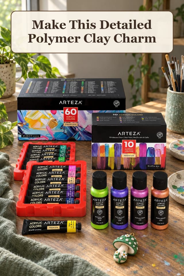 modern clay painting techniques: painted clay ideas and polymer clay tools for easy fall crafts maker-lifestyle pin