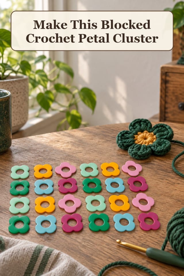 modern crochet petal patterns with cotton yarn projects and crochet blocking tools for makers maker-lifestyle pin