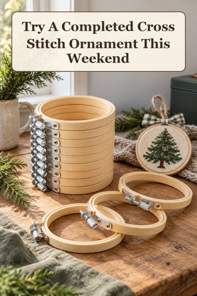 cozy cross stitch patterns: beginner needlework projects and counted cross stitch kits at home maker-lifestyle pin