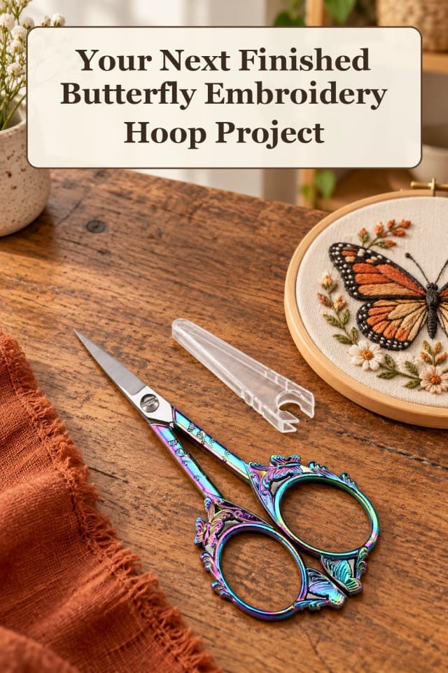 colorful butterfly embroidery patterns: butterfly needlework ideas and embroidery floss colors maker-lifestyle pin