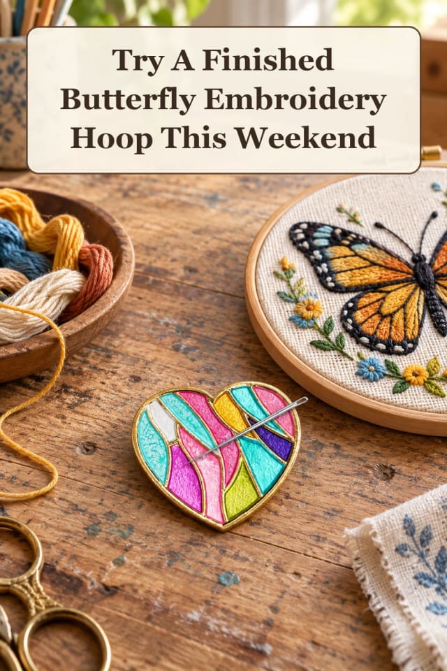 playful butterfly embroidery patterns: beginner embroidery kits and butterfly needlework ideas maker-lifestyle pin