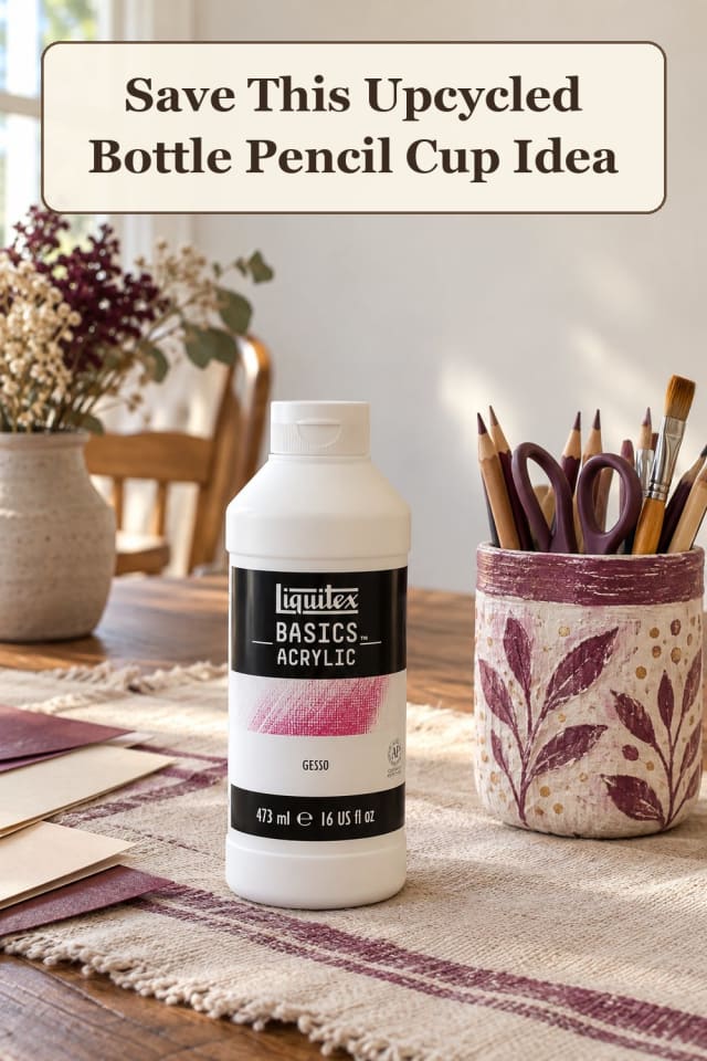 beginner plastic bottle crafts with bottle painting supplies and recycled bottle ideas at home maker-lifestyle pin