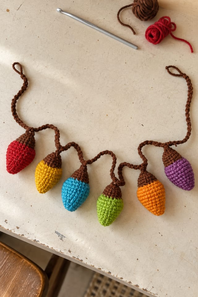 Crochet Lightbulb Garland Kit for Colorful Christmas Tree Decorating maker-lifestyle pin