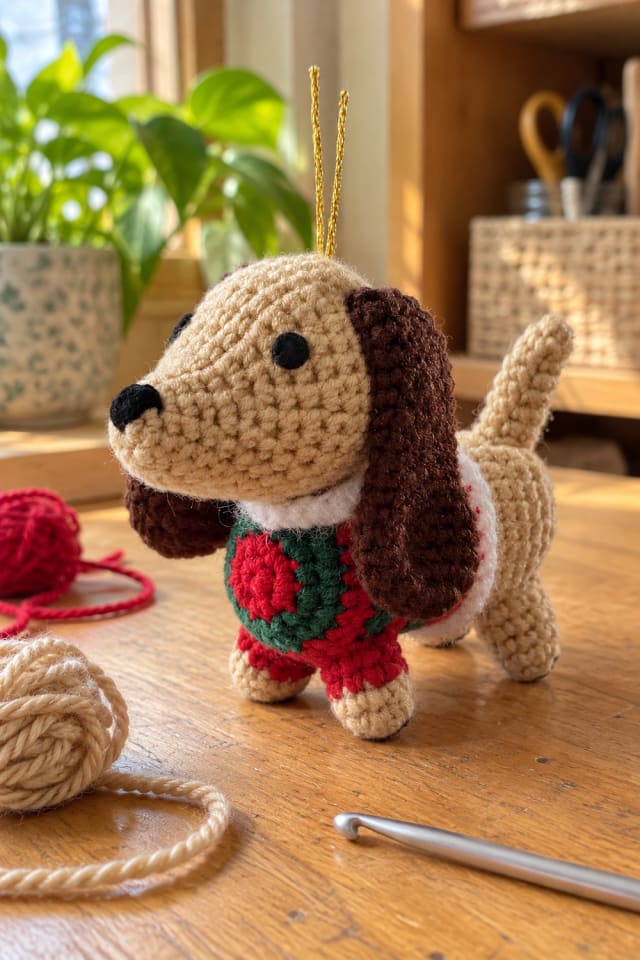 Crochet Dog Ornament Kit for Handmade Christmas Tree Decorations maker-lifestyle pin