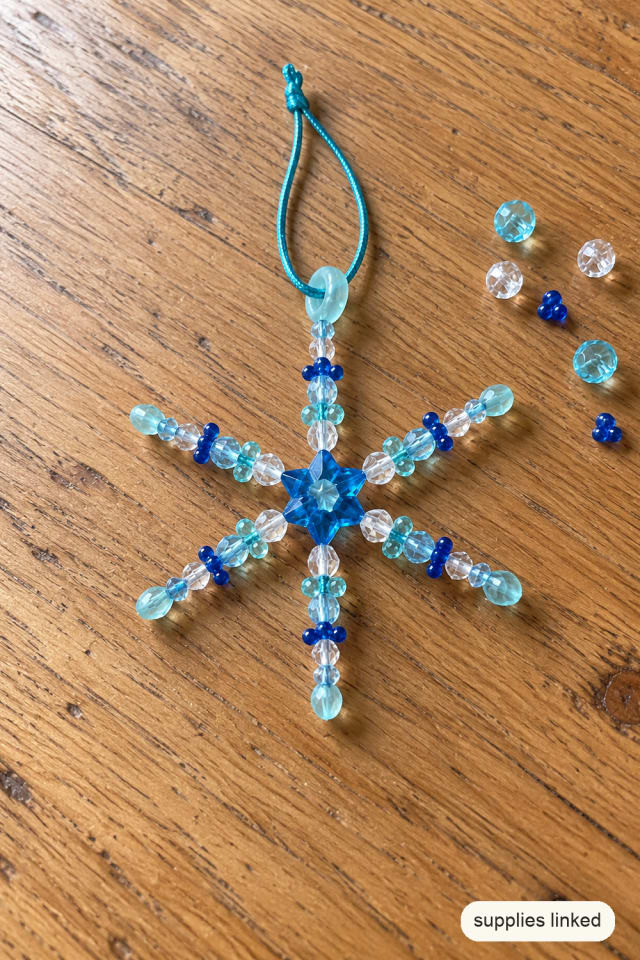 Beaded Snowflake Ornament Kit for Blue and White Christmas Decor maker-lifestyle pin