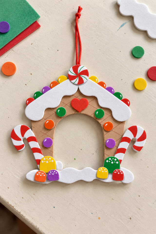 Gingerbread Photo Frame Ornament Kit for Foam Holiday Keepsakes maker-lifestyle pin