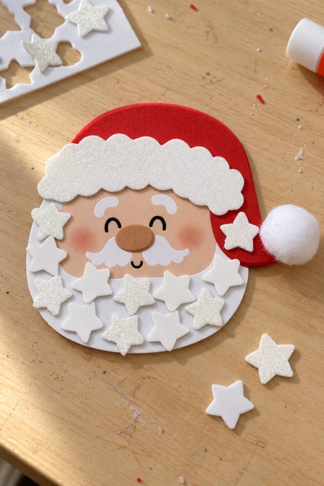 Star Beard Santa Magnet Kit for a Foam Christmas Craft maker-lifestyle pin
