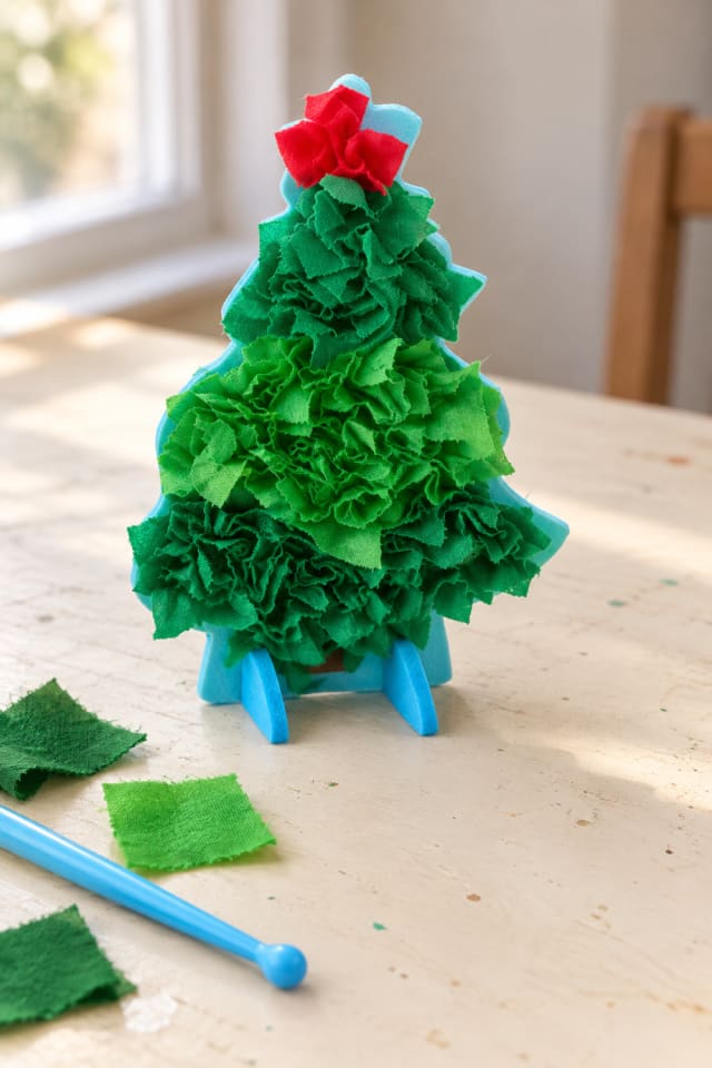 Poke In Fabric Christmas Craft Kit for a Textured Tree Stand-Up maker-lifestyle pin