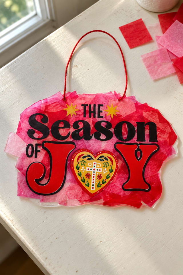 Tissue Paper Christmas Sign Kit for a Red Light-Catching Decoration maker-lifestyle pin